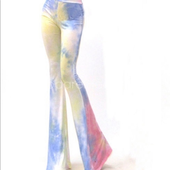 CYBER SALE Retro Hippie Bell Bottom Pants Tie Dyed - Picture 5 of 8